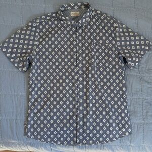 7 Diamonds Navy and White Geometric Shirt
